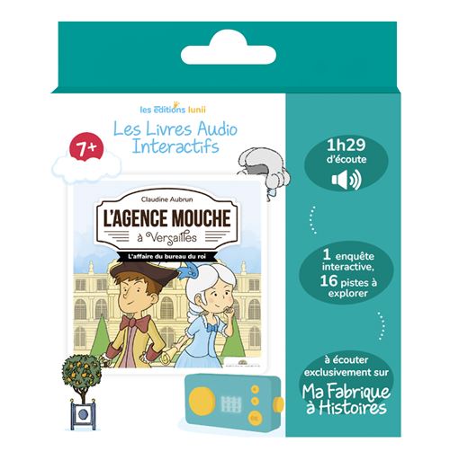 Coffret livre audio Lunii L'Agence Mouche à Versailles pour conteuse Lunii Ma Fabrique à Histoires