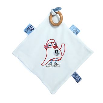 Mascotte Officielle des Jeux Olympiques et Paralympiques de Paris 2024, Doudou Hochet Phryge avec anneau en bois, Dès la naissance, 17 cm, JO2423
