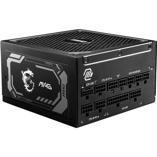 Alimentation PC Modulaire Alimentation Msi Mag A1000Gl Pcie5 1000W 80 Plus Gold Noir
