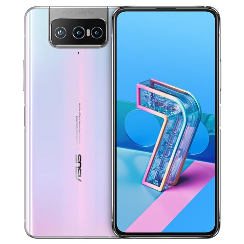 Pack Smartphone Asus Zenfone7 Pro Double SIM 256 Go 5G Blanc pastel + Ecouteurs sans fil Bluetooth Sporty BT V985 Noir