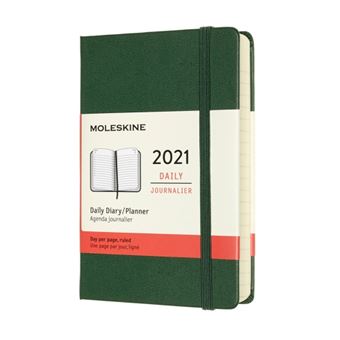 Agenda 2021 journalier Moleskine Rigide petit format Vert