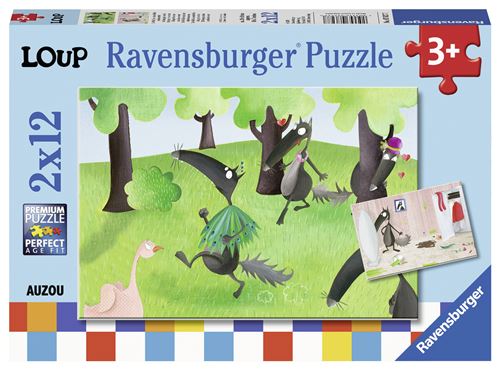 Puzzles 2 x 12 pièces Ravensburger Le Loup qui voulait changer de couleur
