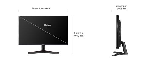 LG UltraGear 24GN60R-B - Écran LED - jeux - 24 (23.8 visualisable) - 1920  x 1080 Full HD (1080p) @ 144 Hz - IPS - 300 cd/m² - 1000:1 - HDR10 