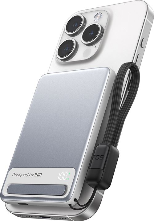 PB MagPro Slim 5k mAh Magnet+ USB C + cbl USB C Bk - vue 10