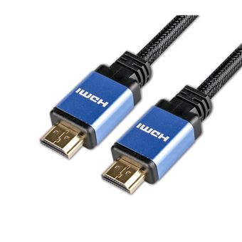 Câble tressé HDMI 2.1 8K Diffusion 1 m Noir et bleu