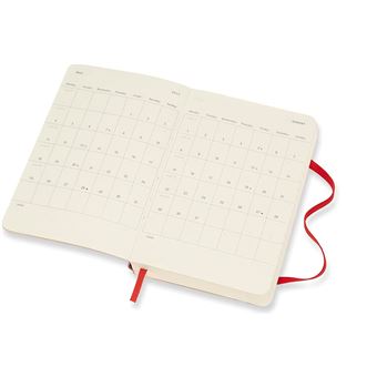 Agenda journalier Moleskine Format de poche Couverture souple 2022 Rouge Ecarlate