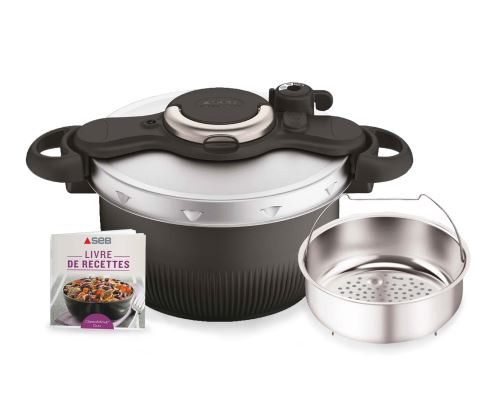 B) cocotte minute seb inox 6 litres avec panier et soupape