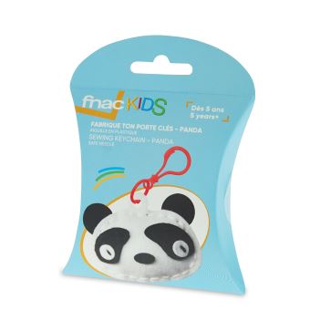 Porte-clés fait à main Panda Fnac Kids Blanc et Noir