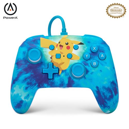 Manette Filaire Amelioree pour Nintendo Switch - Tie and Dye Pikachu