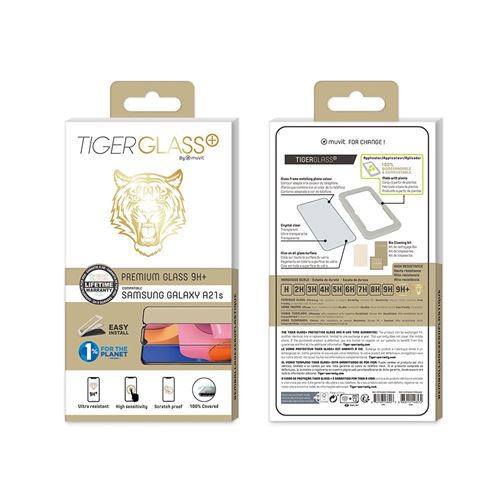 Verre trempé TigerGlass Plus antibactérien pour Samsung Galaxy A21s Transparent