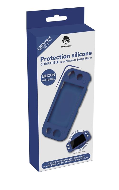 Etui de protection en silicone pour Nintendo Switch Lite Geek Monkeys Bleu