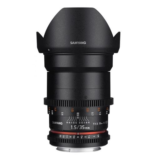 Samyang VDSLR 35mm T1.5 MK2 – Videoobjektiv – Objektiv für Canon EF Spiegelreflexkamera – Schwarz