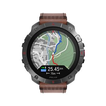 Montre connectée Polar Grit X2 Pro 35,3 mm Titan avec bracelet Marron Taille M L - 1