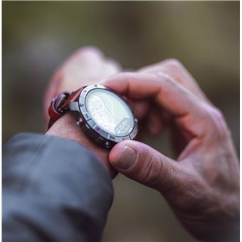 Polar Smartwatch Grit X2 Pro 35,3 mm Titan met bruine band Maat M L