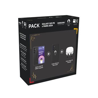 Pack Smartphone Samsung Galaxy S23 FE 6,4&quot; 5G Double nano SIM 128 Go Graphite + Galaxy Buds FE + Coque en silicone Paris 2024 - 1