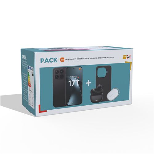 Pack Smartphone Xiaomi 17T 6.59 5G Double nano SIM conçu avec Leica + Écouteurs True Wireless Xiaomi REDMI Buds 8 Lite + 1 Tracker bluetooth Xiaomi Tag