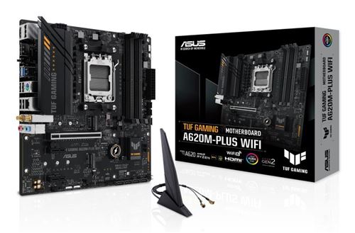Carte mère ASUS TUF GAMING A620M-PLUS WIFI micro ATX Socket AM5 Chipset AMD A620