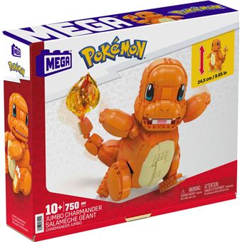MEGA Pokémon Coffret de construction Figurine articulée Salamèche Géant (28  cm) avec 750 briques et pièces compatibles et Poké Ball, Jouet Enfant, Dès