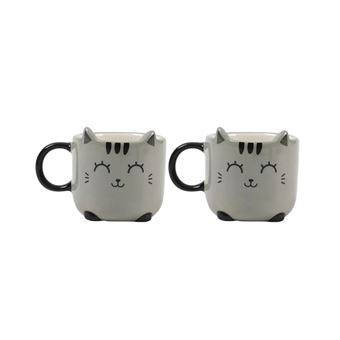 Set 2 Tasses à Espresso Itotal Chat Gris
