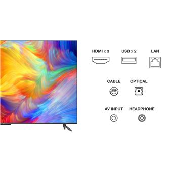 TV TCL 55P735 55'' LED 4K UHD Smart TV Aluminium brossé 2022