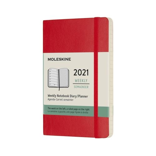 2021 semainier Moleskine Souple petit format Rouge