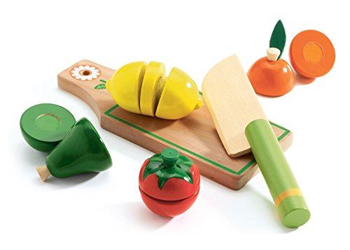Kit de fruits et légumes en bois, Jeu de découpe alimentaire