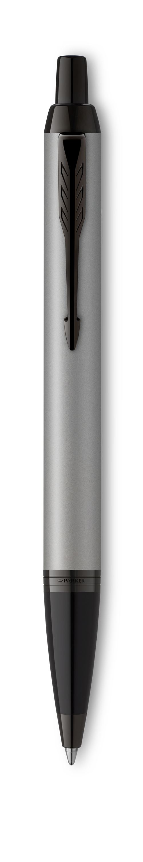PARKER IM Monochrome Stylo bille, Gris mat, recharge bleue pointe moyenne, Coffret cadeau