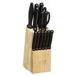 Bloc 11 couteaux avec aiguisoir et ciseaux 5Five 151170 Noir et Beige