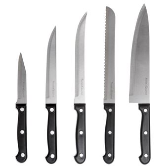 Bloc 11 couteaux avec aiguisoir et ciseaux 5Five 151170 Noir et Beige