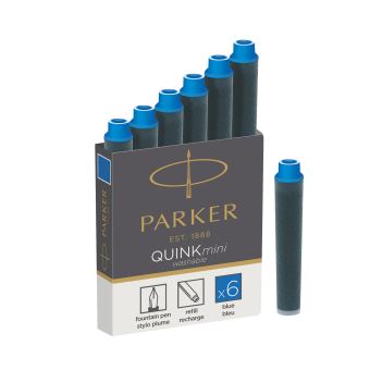 PARKER Quink 6 cartouches courtes Stylo plume, encre bleue