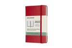 Agenda semainier Moleskine Horizontal Format de poche Couverture rigide 2022 Rouge Ecarlate