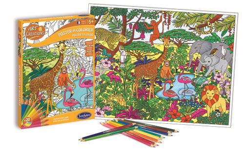 Poster à colorer SentoSphère Art et créations Savane africaine