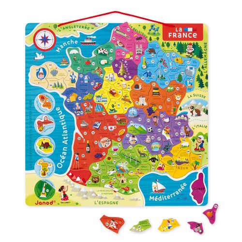 Puzzle France magnétique Janod 93 pièces - Juratoys
