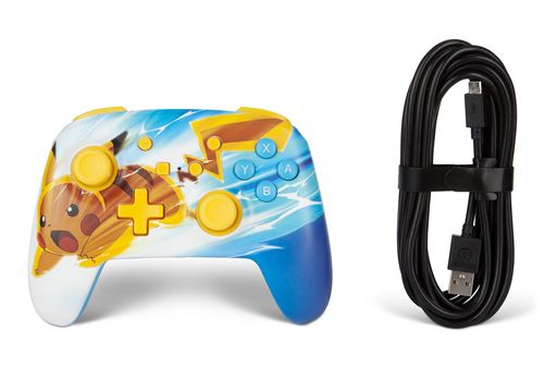 Power A Pikachu Charge bedrade controller Blauw en Geel