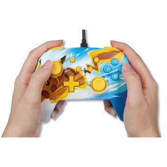 Manette filaire PowerA pour Nintendo Switch Pikachu Charge Bleu et Jaune