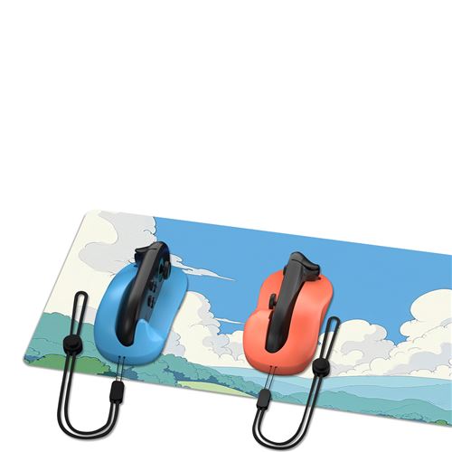 Support souris Joy-Con Alpha Omega Players Bleu et Orange pour Nintendo Switch 2 + Tapis de souris XXL