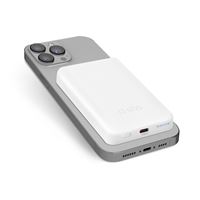 Batterie externe magnétique sans fil SBS 5000 mAh MagSafe + USB C Blanc