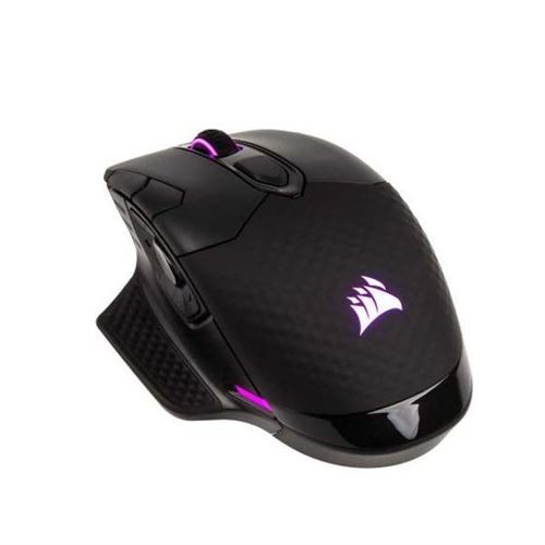 CORSAIR Gaming DARK CORE RGB - Souris - optique - 9 boutons - sans fil, filaire - Bluetooth 4.2 LE - récepteur sans fil USB - noir