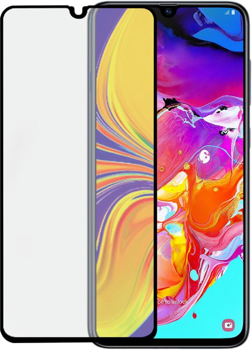 Protection d'écran en verre trempé 2.5D BigBen Connected Transparent avec Contour noir pour Samsung Galaxy A70