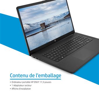 Ordinateur Portable HP 17-cn0546nf 17.3 Intel Celeron 8 Go RAM 256 Go SSD  Noir jais - Azerty Français - PC Portable