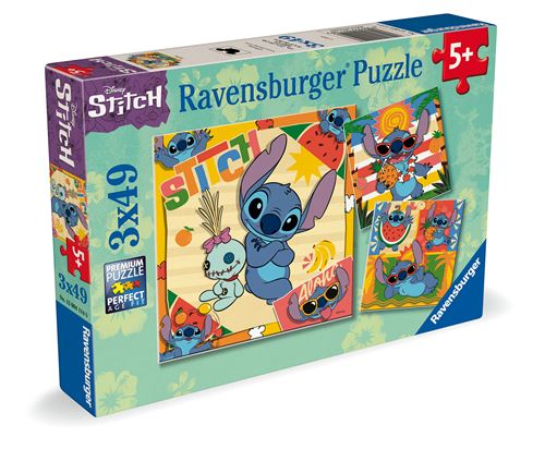 Puzzles 3 X 49 Pièces Ravensburger Aloha Disney Stitch