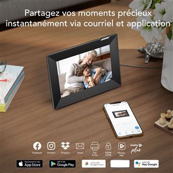 Cadre photo numérique Nixplay avec écran tactile 8" Noir