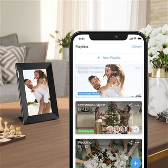 Cadre photo numérique Nixplay avec écran tactile 8" Noir