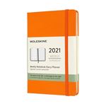 Agenda-carnet 2021 semainier Moleskine Rigide petit format Orange