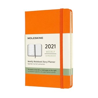 Agenda-carnet 2021 semainier Moleskine Rigide petit format Orange