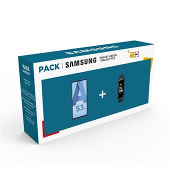 Pack Smartphone Samsung Galaxy A53 6.5" Double SIM 5G 128 Go Noir + Bracelet connecté Samsung Galaxy Fit 2 Noir