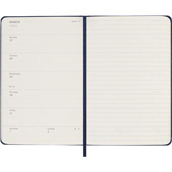 Agenda scolaire Moleskine 2022 2023 Semainier format de poche Rigide Bleu Saphir