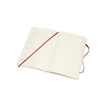 Agenda semainier Moleskine Grand format Couverture souple 2022 Rouge Ecarlate