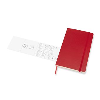 Agenda semainier Moleskine Grand format Couverture souple 2022 Rouge Ecarlate