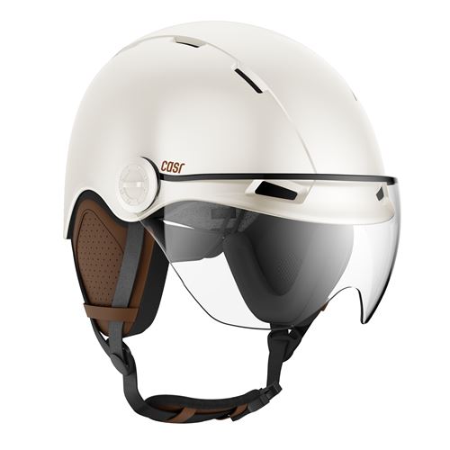 Casque vélo et trottinette avec visière Casr Life Crème M